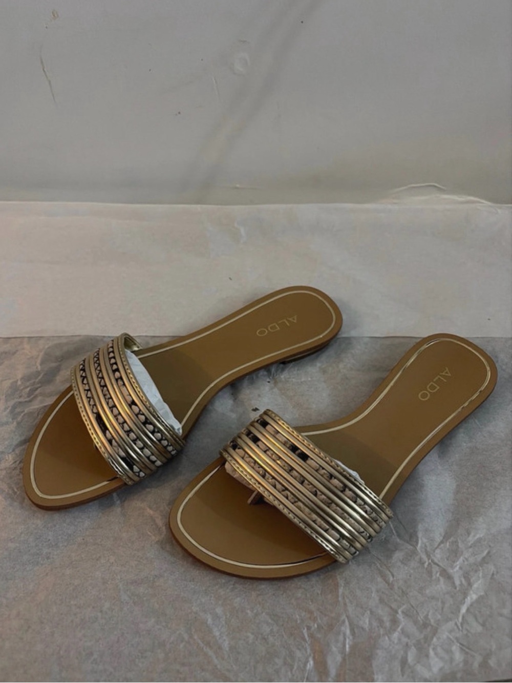 New Aldo Gold Sandals